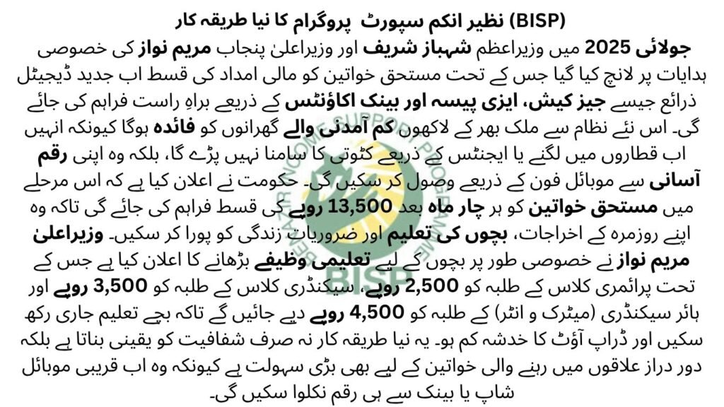 BISP Resume payment 